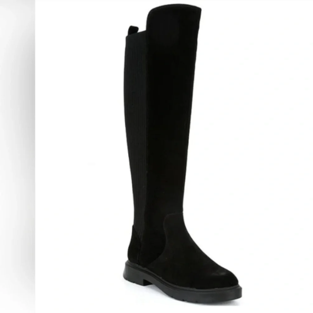 Antonio Melani Pierrcee Suede & Fabric Over-the-Knee Boots Size 7